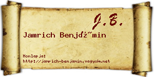 Jamrich Benjámin névjegykártya